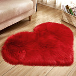 Tapis en laine artificielle en forme de cœur, peluche doux, tapis de salon ou chambre, motif uni et moelleux, marque eprolo