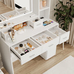 Miroir intelligent avec tiroirs et armoires de rangement, table de maquillage eprolo pour chambre à coucher.