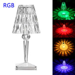 Lampe de table en acrylique italienne eprolo avec capteur tactile, design transparent en prisme, idéale pour chambre ou salon.
