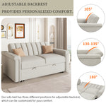 Canapé convertible U_STYLE eprolo avec coussin souple, fonction lit pour deux personnes, en tissu gris.