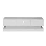Téléviseur moderne blanc de 51,18 pouces de la marque eprolo, écran élégant et mince pour salon contemporain.