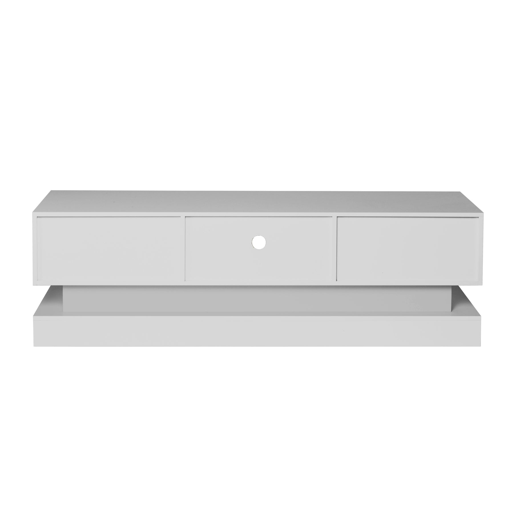 Téléviseur moderne blanc de 51,18 pouces de la marque eprolo, écran élégant et mince pour salon contemporain.