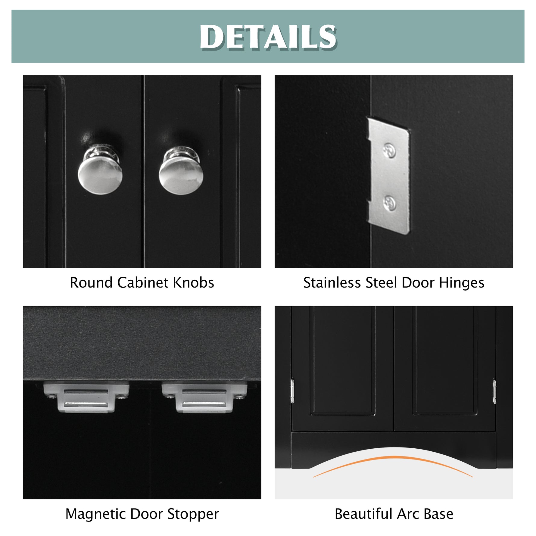 Armoire de rangement noire en triangle pour salle de bain avec étagères ajustables et design autoportant, marque eprolo.