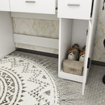 Miroir intelligent avec tiroirs et rangements, table de maquillage eprolo pour chambre ou dressing, design moderne et pratique.