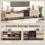 Console TV moderne eprolo en bois avec espace de rangement, style contemporain et surface lisse, visible en image.