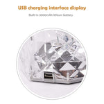 Lampe de bureau en acrylique cristal avec lumière rose romantique, réglable, rechargeable USB et décoration de chambre.