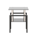 Table basse moderne en verre trempé noir, carrée, pour salon, table d'appoint élégante de la marque eprolo.