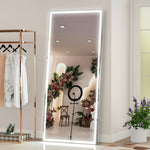 Miroir LED mural pour salle de bain Eprolo, 72x32 pouces, cadre en aluminium, éclairage réglable en 3 couleurs, miroir pleine longueur