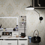 Miroir intelligent avec tiroirs et coffres de rangement, table de maquillage eprolo pour chambre ou vestiaire.