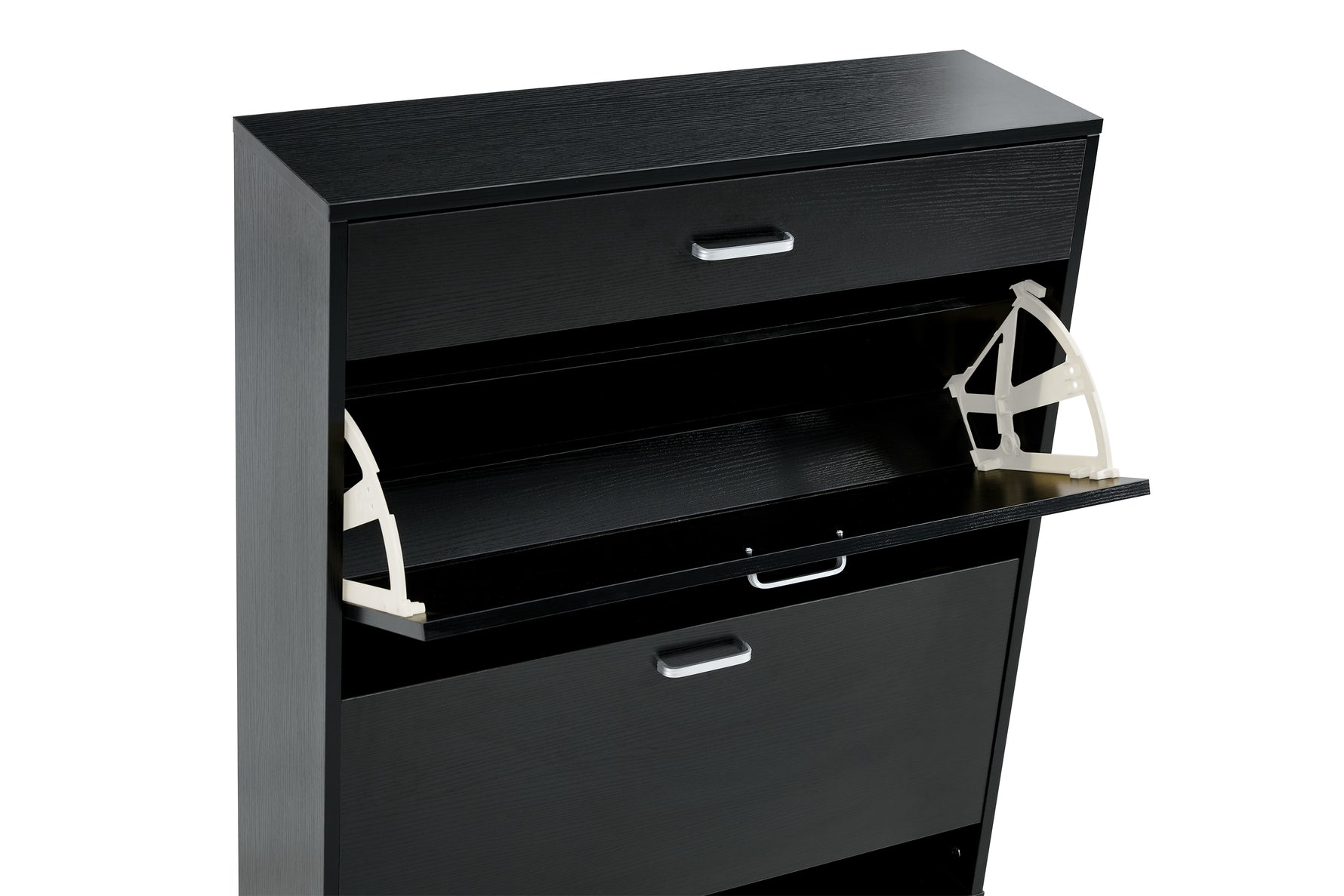 Armoire à chaussures eprolo gris avec étagères de rangement pour chaussures, design pratique et moderne.