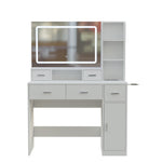 Miroir intelligent avec tiroirs et espaces de rangement, table de maquillage eprolo pour chambre ou dressing.