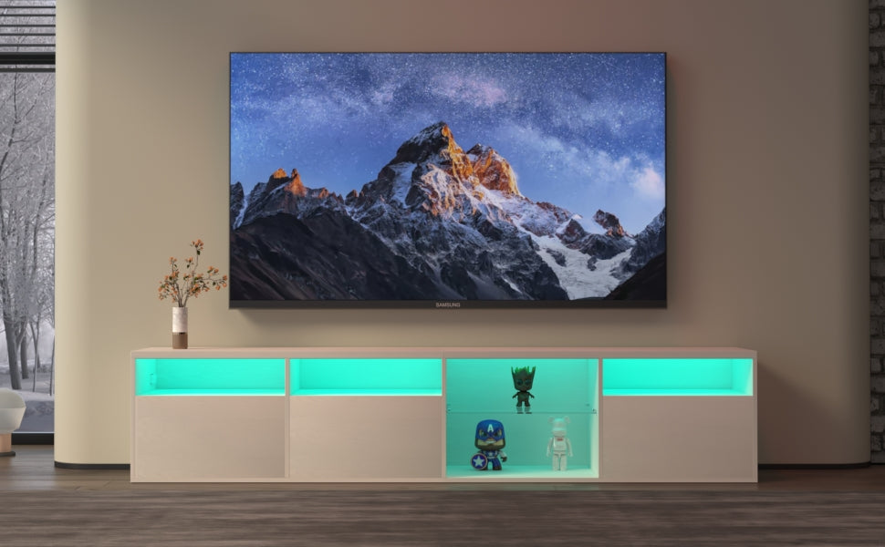 Console TV eprolo en bois avec espace de rangement, design moderne et élégant pour salon.