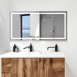 Miroir de salle de bain LED eprolo 72x36 pouces avec éclairage, anti-buée et fonction de gradation.