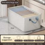 Boîte de rangement en tissu Oxford pour vêtements et pantalons avec cadre en acier, rangement pratique pour la chambre.