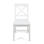 Chaise de salle à manger en acacia blanche eprolo, ensemble de 2, style farmhouse, avec dossier en bois naturel, moderne et élégante