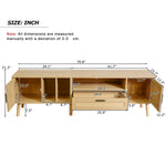Support TV en bois de style moderne de la marque eprolo, avec espace pour appareils électroniques et décoration.