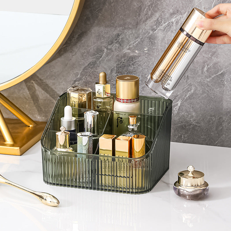 Boîte de rangement multi-grilles eprolo pour cosmétiques, organiser et trier facilement vos produits de beauté sur le bureau.