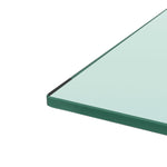 Table basse rectangulaire en verre noir, moderne, avec surface claire, pour salon, mobilier d'intérieur élégant.
