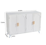 Buffet en bois ivoire blanc avec 4 portes et étagères amovibles, meuble de rangement pour salon ou salle à manger, marque eprolo