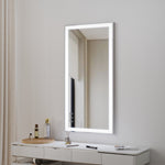 Miroir de maquillage LED de 48x24 pouces pour salle de bain, miroir lumineux moderne, marque eprolo, vue de face avec éclairage intégré