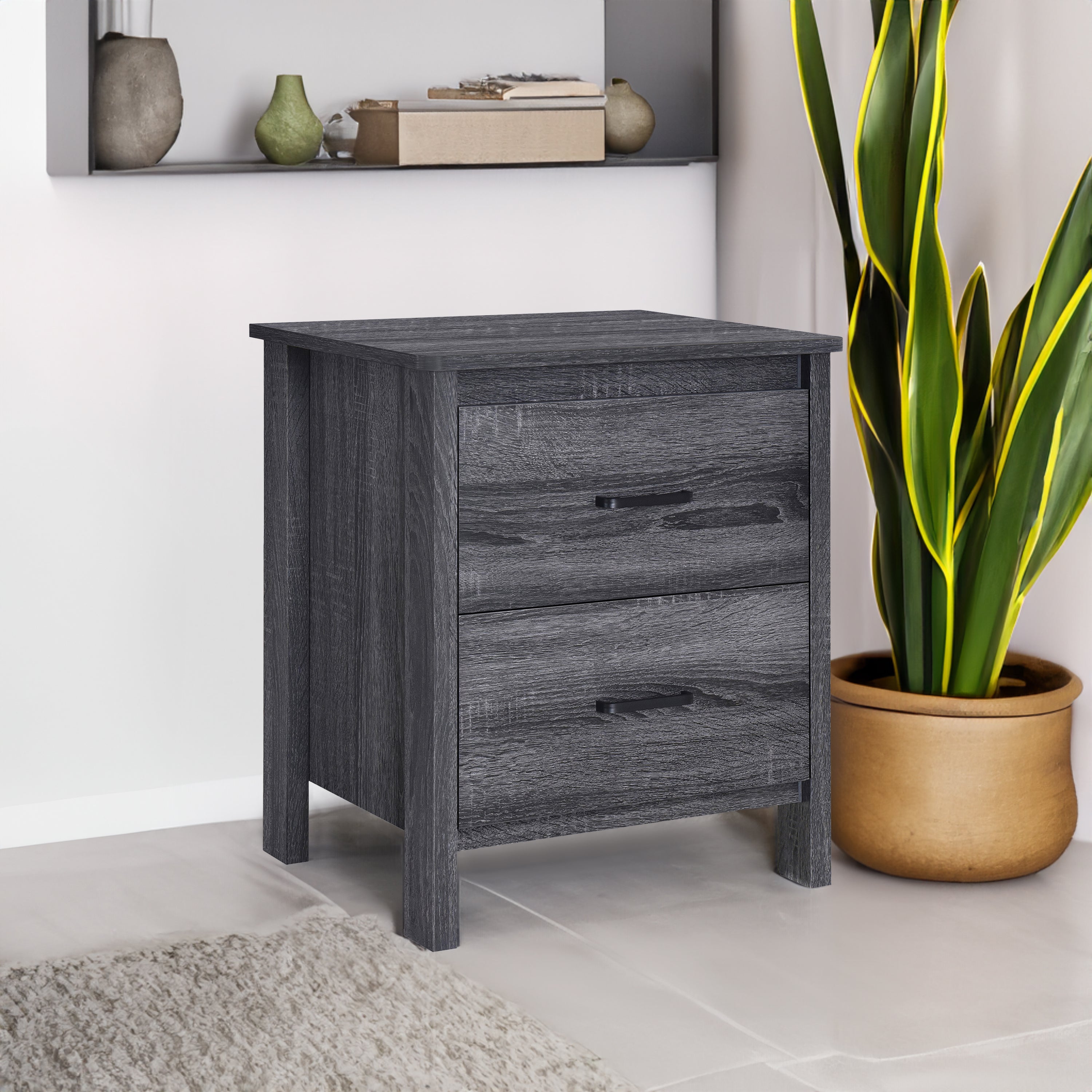 Table de nuit eprolo en bois avec tiroirs, design moderne et fonctionnel, idéale pour chambre à coucher.
