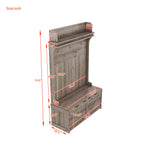 Armoire d'entrée en chêne avec bureau de rangement, 5 crochets et étagère, conçue par eprolo, idéale pour l'organisation.