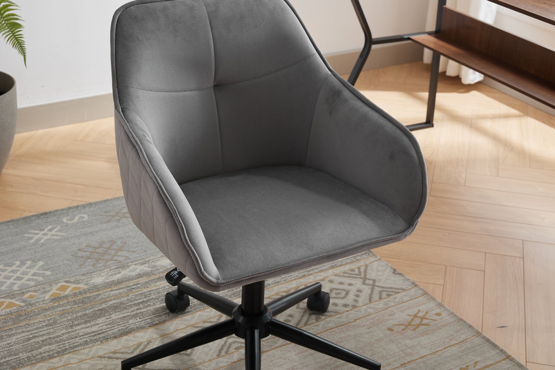 Chaise de bureau en velours eprolo, moderne avec roulettes, idéale pour salon, chambre ou bureau à domicile.