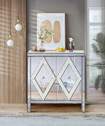 Armoire de rangement avec miroir eprolo, meuble en bois moderne avec porte et espace de stockage visible.