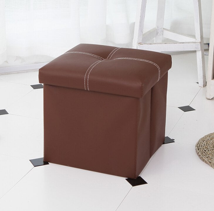 Tabouret de rangement en cuir eprolo de 12 pouces, pliable, antidérapant, pour canapé ou chaise, avec espace de stockage.