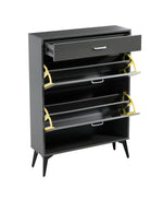 Armoire à chaussures eprolo avec étagères de rangement grises, meuble pratique pour organiser chaussures et accessoires.