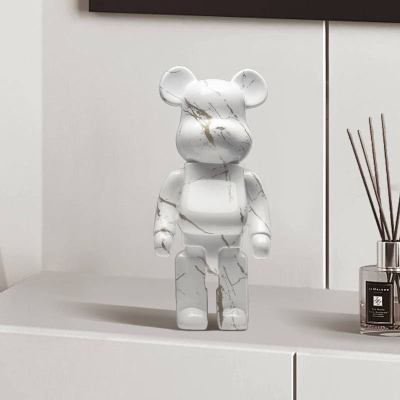 Décoration de salon avec figurine de lapin et ours violent en ornement, design unique et artistique d'eprolo.
