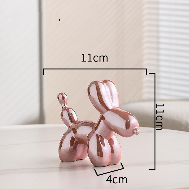 Petit chien en ballon créé avec une technique de dorure nordique, décoration pour salon, table basse ou bureau, par eprolo