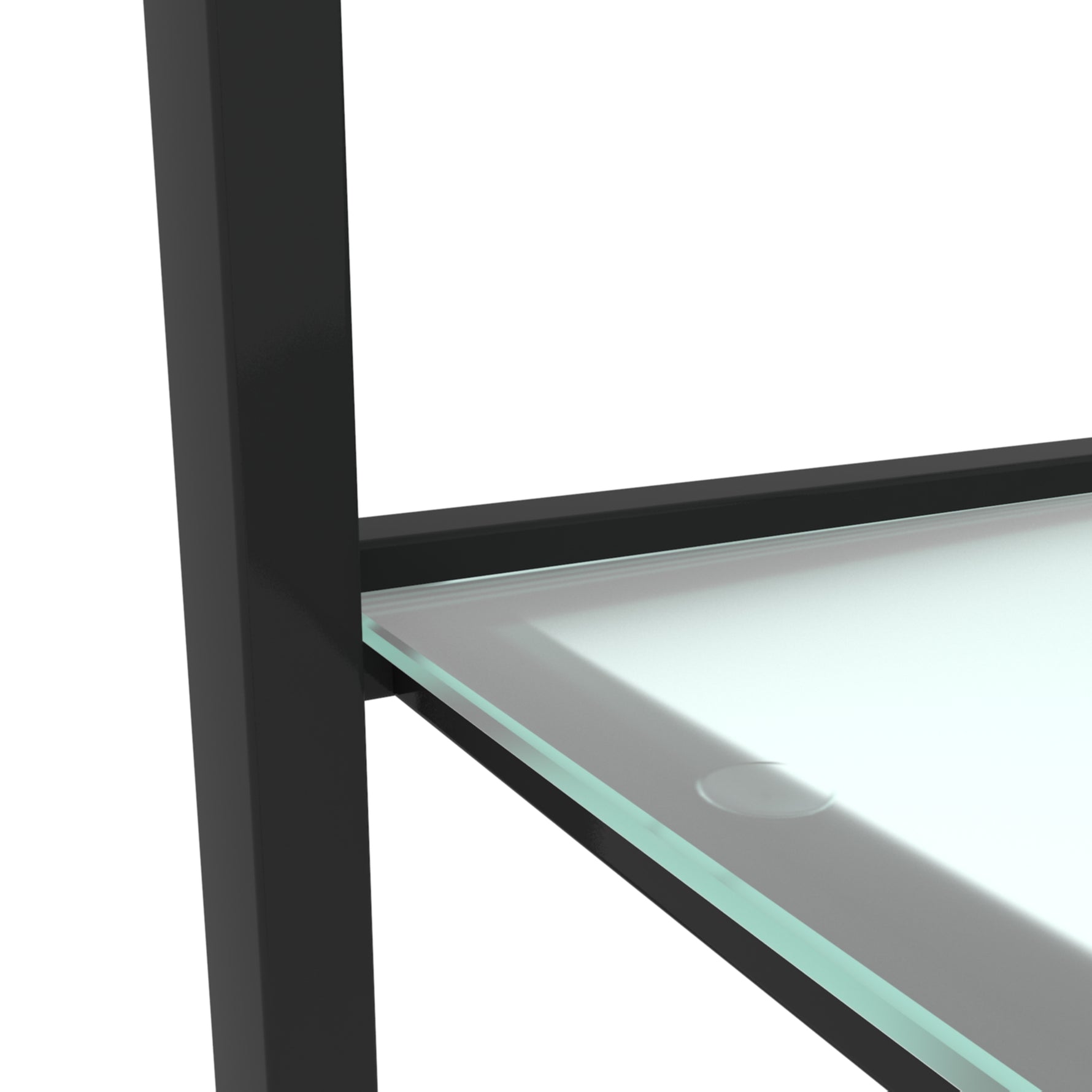 Table basse en verre à deux couches, petite table ronde noire pour salon ou chambre, par eprolo.