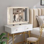 Éclairage miroir LED cristal d'eprolo avec lumières dimmables, miroir moderne avec illumination douce et élégante.
