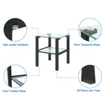 Table d'appoint en verre à deux couches, petite table ronde noire pour salon ou chambre, par eprolo