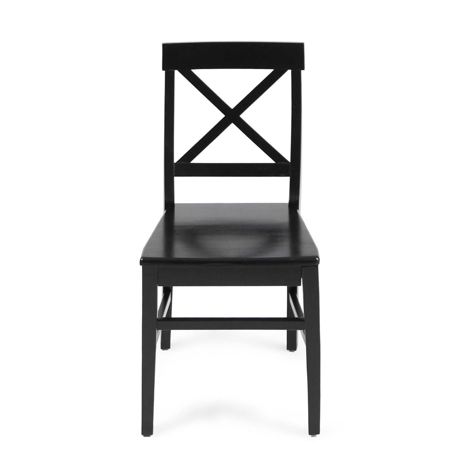 Chaise de salle à manger en acacia noire Roshan Farmhouse par eprolo, lot de 2, avec dossier élégant et finition en bois naturel
