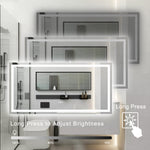 Miroir de salle de bain LED anti-buée et dimmable de 72 pouces par 36 pouces, marque eprolo, avec éclairage moderne.