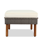 Ensemble de mobilier de patio en rotin eprolo, 9 pièces avec tables en acacia, canapé et coussins beiges lavables.