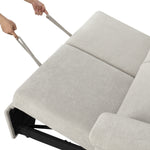 Canapé convertible doux U_STYLE eprolo avec coussin souple, peut accueillir deux personnes assises ou en lit.