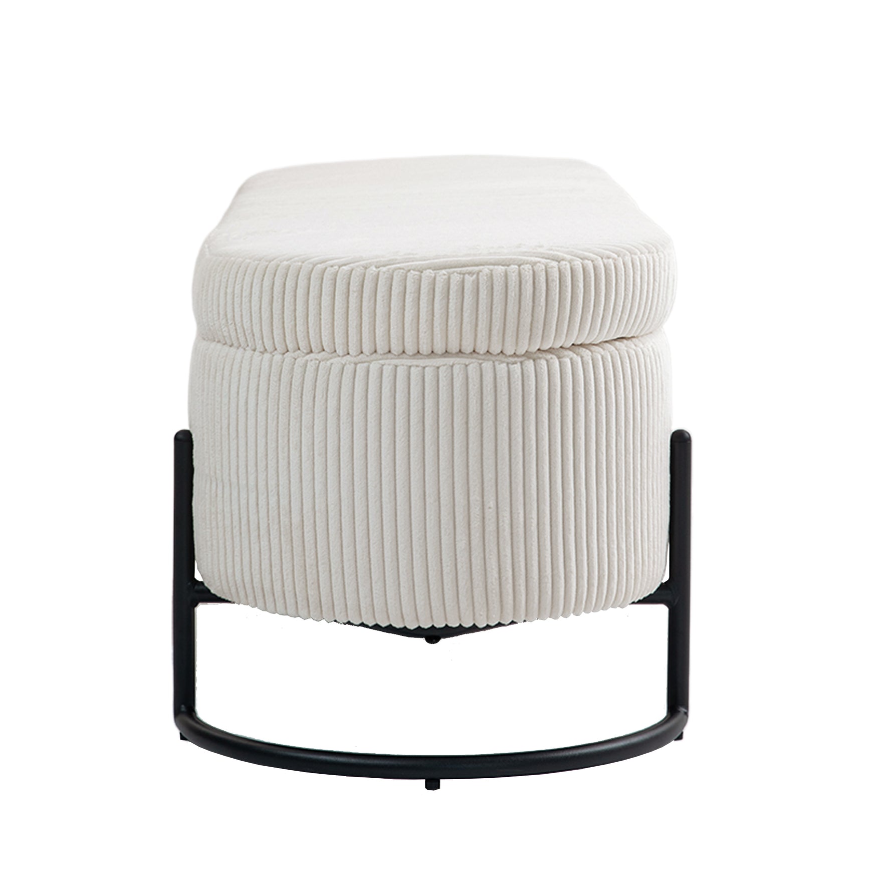 Chaise ottomane de rangement COOLMOR eprolo avec coussin doux beige et charnière de sécurité, pratique et élégante.