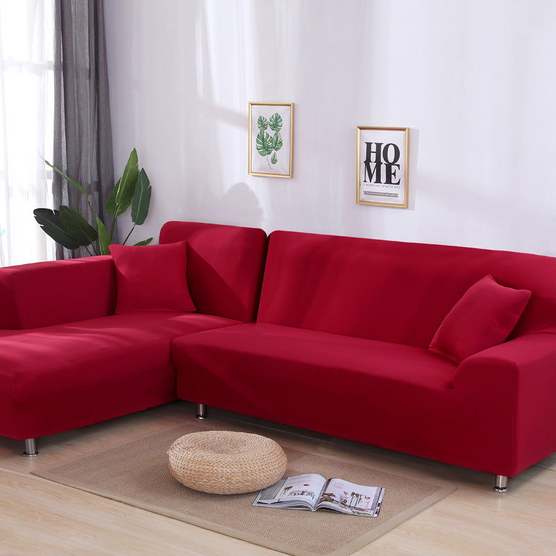 Housse de canapé élastique eprolo en tissu uni, couverture complète pour canapé et coussins, protection élégante.