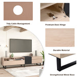Meuble TV moderne en bois avec espace de rangement, conçu par eprolo, pour salon élégant et organisé.