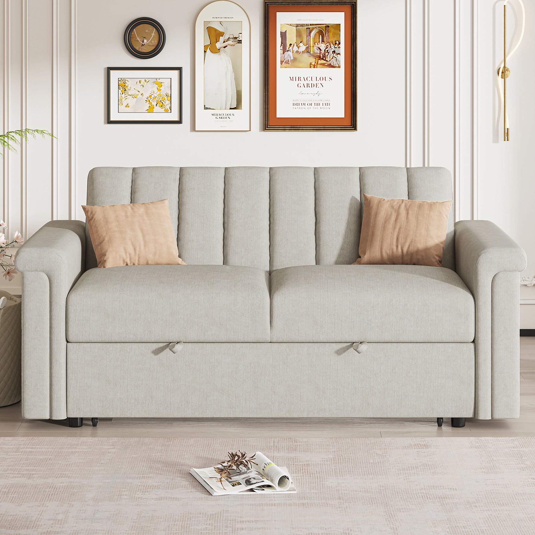 Canapé convertible souple U_STYLE eprolo, coussin doux, fauteuil pour deux personnes, prêt à se transformer en lit.