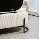 Pouf de rangement eprolo COOLMOR avec coussin doux, ouverture sécurisée et tissu beige, siège ottoman pratique et confortable.