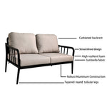 Fauteuils de salon en aluminium pour extérieur, ensemble de mobilier moderne eprolo pour patio, design convivial et élégant