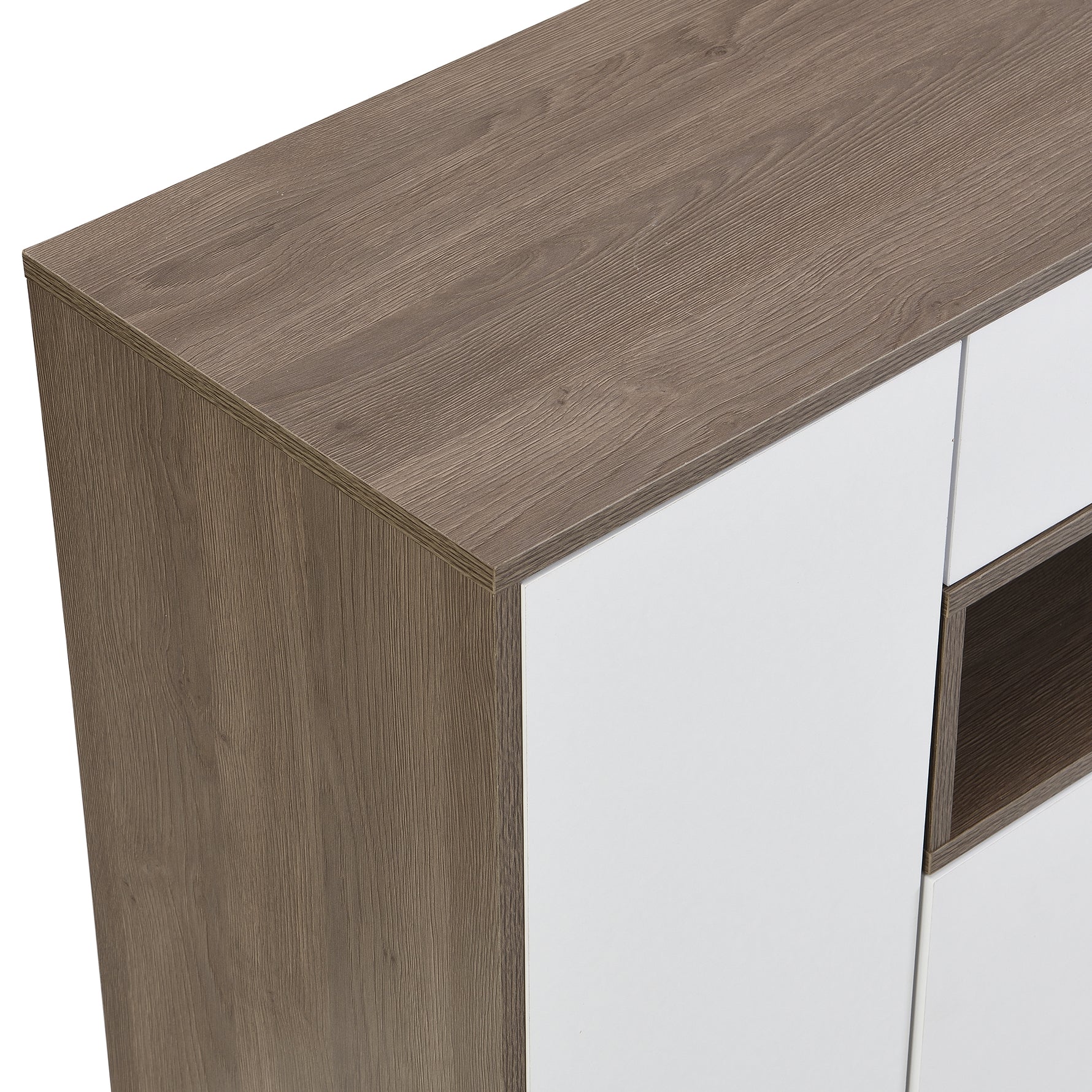 Élément de rangement pour chaussures ON-TRANS 2-en-1 eprolo, plateforme et armoire blanche avec sièges rembourrés et étagères ajustables