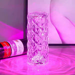 Lampe de bureau en acrylique cristal eprolo avec lumière rose romantique, réglable et rechargeable USB, décoration d'intérieur.