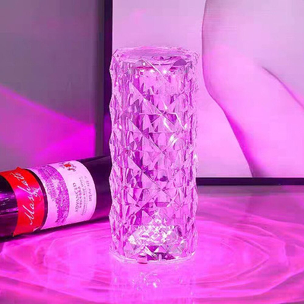 Lampe de bureau en acrylique cristal eprolo avec lumière rose romantique, réglable et rechargeable USB, décoration d'intérieur.