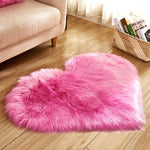 Tapis en coton artificiel en forme de cœur, doux et pelucheux, idéal pour salon ou chambre, marque eprolo.