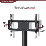 Support TV noir multifonction ajustable en hauteur avec pivotant et étagères, pour écran jusqu'à 35,4 pouces, de la marque eprolo.